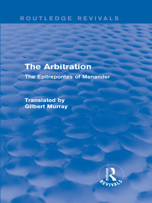 cover image of The Arbitration (Routledge Revivals)